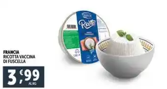 Deco Supermercati FRANCIA RICOTTA VACCINA DI FUSCELLA offerta
