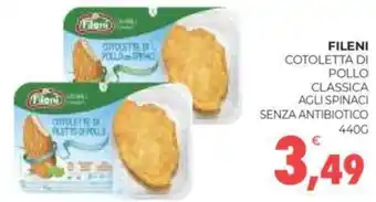 Eté FILENI COTOLETTA DI POLLO CLASSICA AGLI SPINACI SENZA ANTIBIOTICO 440 g offerta