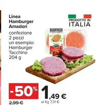 Carrefour Amadori Hamburger Tacchino 204 G offerta
