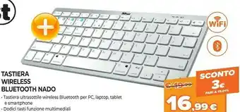 Expert Trust Nado Bluetooth Wireless Tastiera QWERTY Italiano Bianco offerta