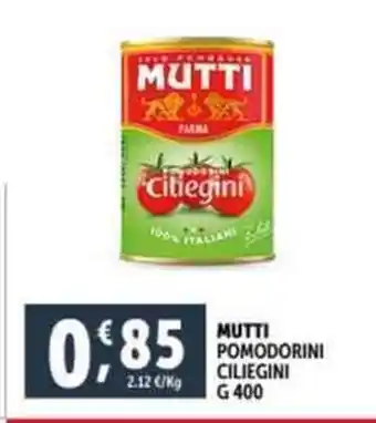 Deco Supermercati MUTTI POMODORINI CILIEGINI G 400 offerta