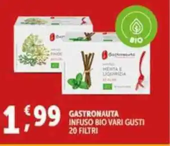 Deco Supermercati GASTRONAUTA INFUSO BIO VARI GUSTI 20 FILTRI offerta
