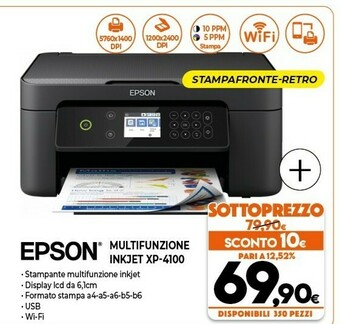Expert Epson XP-4100 Ad Inchiostro A5 5760 X 1440 DPI 10 Ppm Wi-Fi offerta