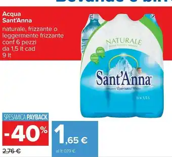 Carrefour Sant'anna Sant'Anna - Acqua Minerale Naturale Frizzante 1500 g(ml) offerta