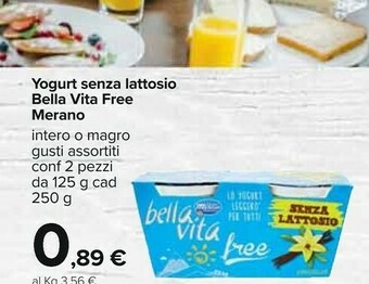 Carrefour Merano Bella Vita Free Bianco Senza Lattosio 250 G(ml) offerta