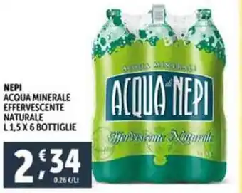 Deco Supermercati NEPI ACQUA MINERALE EFFERVESCENTE NATURALE L1,5 X 6 BOTTIGLIE offerta