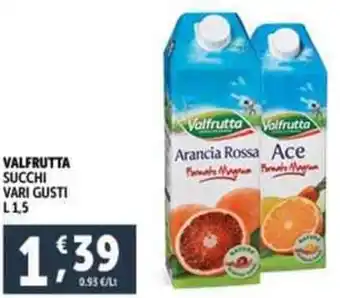 Deco Supermercati VALFRUTTA SUCCHI VARI GUSTI L1,5 offerta