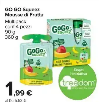 Carrefour Go Go Squeez Mouse Di Frutta offerta