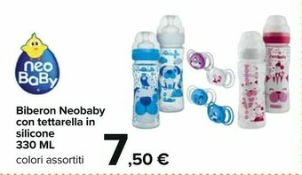 Carrefour Neobaby Biberon Con Tettarella In Silicone offerta