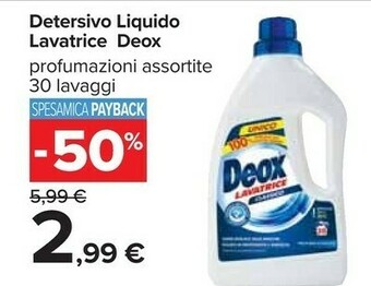 Carrefour Deox Detersivo Liquido Lavatrice offerta