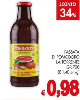 PrestoFresco PASSATA DI POMODORO LA TORRENTE GR 700 offerta