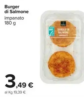 Carrefour Burger Di Salmone Impanato 180 G offerta