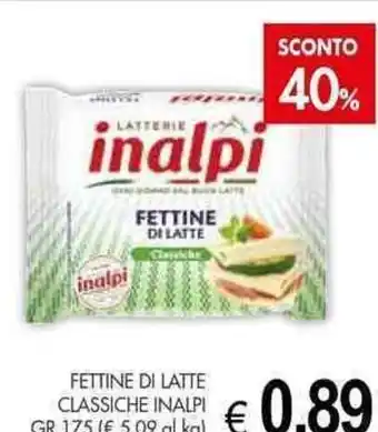 PrestoFresco FETTINE DI LATTE CLASSICHE INALPI GR 175 offerta