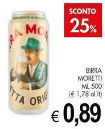 PrestoFresco BIRRA MORETTI ML 500 offerta