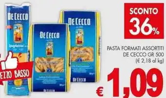 PrestoFresco PASTA FORMATI ASSORTITI DE CECCO GR 500 offerta
