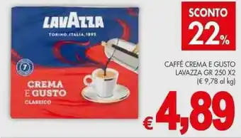 PrestoFresco CAFFÉ CREMA E GUSTO LAVAZZA GR 250 X2 offerta