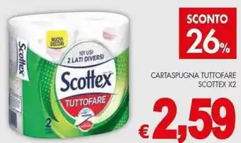 PrestoFresco CARTASPUGNA TUTTOFARE SCOTTEX X2 offerta