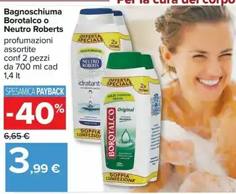 Carrefour Borotalco Bagnoschiuma offerta