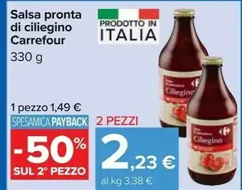 Carrefour Carrefour Salsa Pronta Di Ciliegino offerta