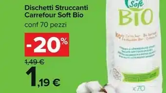 Carrefour Carrefour Dischetti Struccanti Soft Bio offerta
