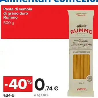 Carrefour Rummo Pasta Di Semola Di Grano Duro Spaghetti Grossi N. 5 offerta