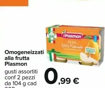 Carrefour Plasmon Omogeneizzati Alla Frutta offerta