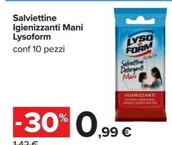 Carrefour Lysoform Salviettine Igienizzanti Mani offerta