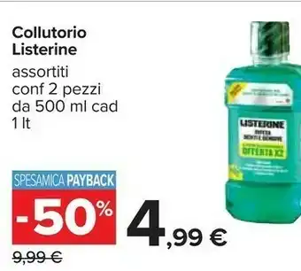 Carrefour Listerine Collutorio offerta