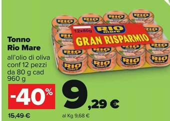 Carrefour Rio Mare Tonno All'olio Di Oliva offerta