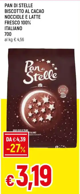 Famila PAN DI STELLE BISCOTTO AL CACAO NOCCIOLE E LATTE FRESCO 100% ITALIANO 700 offerta