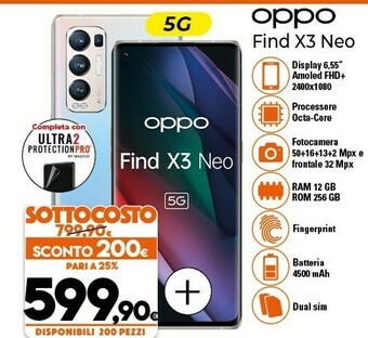 Expert Oppo Find X3 Neo 16,6 Cm (6.55") Doppia SIM ColorOS 11.1 5G USB Tipo-C 12 GB 256 GB 4500 MAh Argento offerta