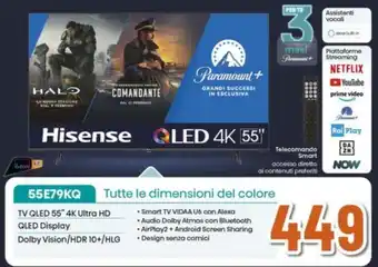 Expert Hisense TV QLED 55" 4K Ultra HD 55E79KQ offerta