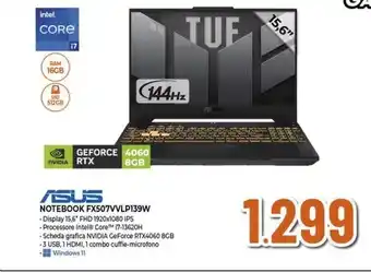 Expert ASUS NOTEBOOK FX507VVLP139W offerta