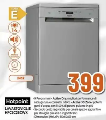 Expert Hotpoint LAVASTOVIGLIE HFC3C26CWX offerta