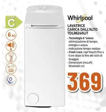 Expert Whirlpool LAVATRICE CARICA DALL'ALTO TDLR6240LIT offerta