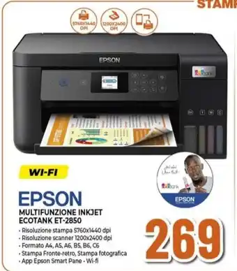 EPSON MULTIFUNZIONE INKJET ECOTANK ET-2850
