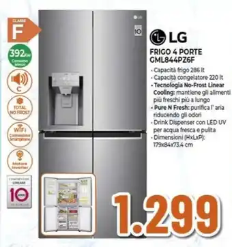 Expert LG FRIGO 4 PORTE GML844PZ6F offerta