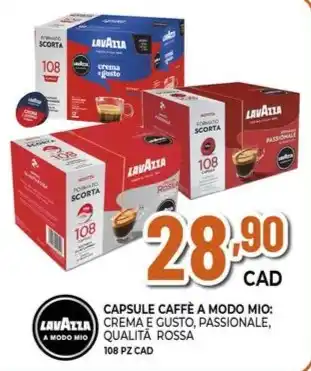 Expert LAVAZZA CAPSULE CAFFÈ A MODO MIO: CREMA E GUSTO, PASSIONALE, QUALITÀ ROSSA offerta