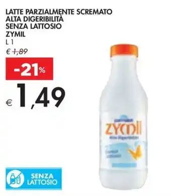 Bennet LATTE PARZIALMENTE SCREMATO ALTA DIGERIBILITÀ SENZA LATTOSIO ZYMIL L1 offerta