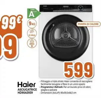 Expert Haier ASCIUGATRICE HD90A3939 offerta