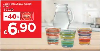 Bennet 6 BICCHIERI ACQUA CARAIBI CERVE offerta