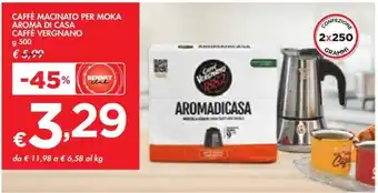 CAFFÈ MACINATO PER MOKA AROMA DI CASA CAFFÈ VERGNANO