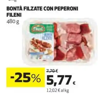 Coop BONTÀ FILZATE CON PEPERONI FILENI 480 g offerta
