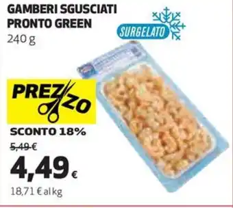 Coop GAMBERI SGUSCIATI PRONTO GREEN 240 g offerta