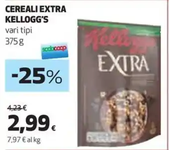 Coop CEREALI EXTRA KELLOGG'S vari tipi 375g offerta