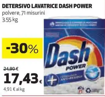 Coop DETERSIVO LAVATRICE DASH POWER polvere, 71 misurini 3,55 kg offerta