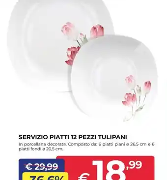 Progress SERVIZIO PIATTI 12 PEZZI TULIPANI offerta