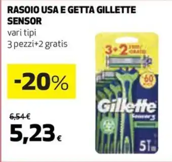 Coop RASOIO USA E GETTA GILLETTE SENSOR vari tipi offerta