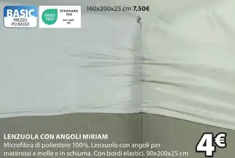 JYSK LENZUOLA CON ANGOLI MIRIAM 90x200x25 cm offerta