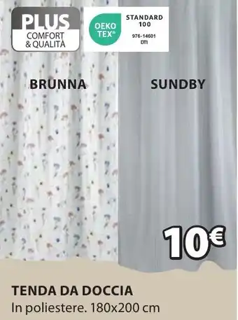 JYSK TENDA DA DOCCIA In poliestere. 180x200 cm offerta